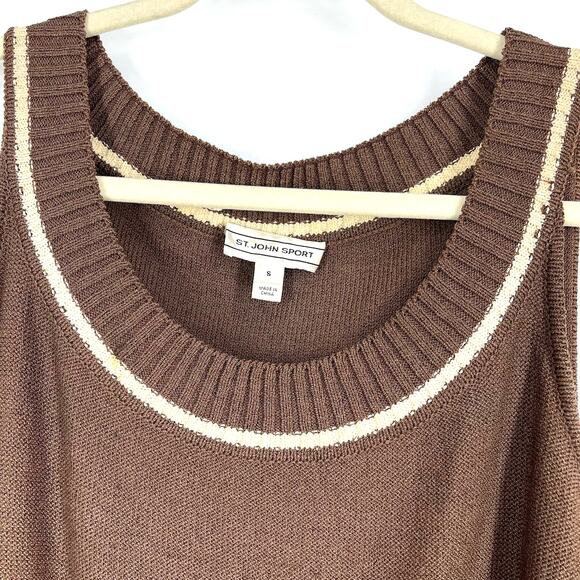 ST. Johns Sport Wool Knit Dress Brown Size Small Sleeveless - Picture 3 of 9